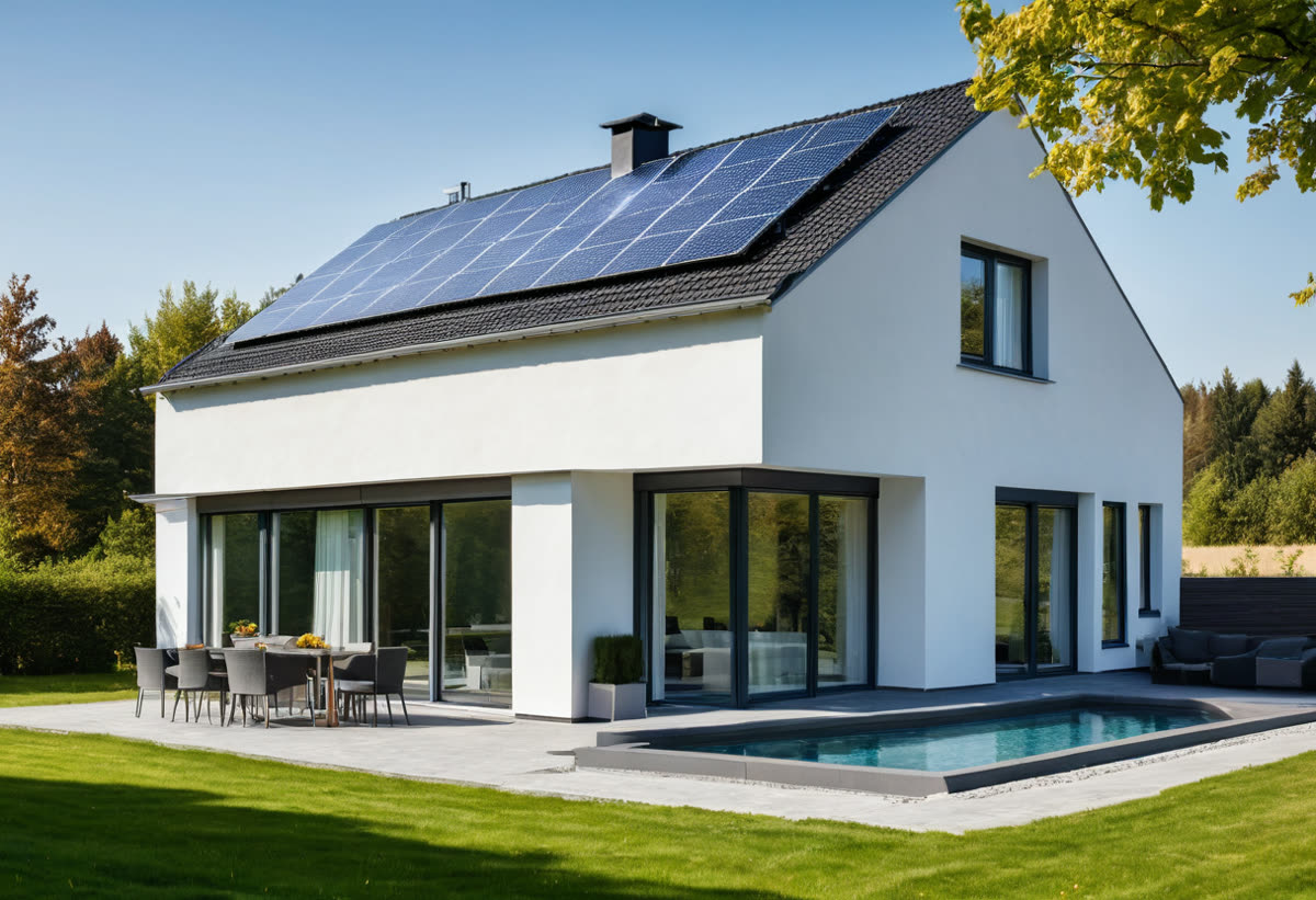 Nachhaltiges Effizienzhaus mit Wärmepumpe und Photovoltaik